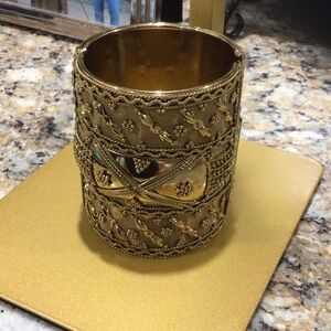 Elegant Large Gold Tone Cuff Bracelet